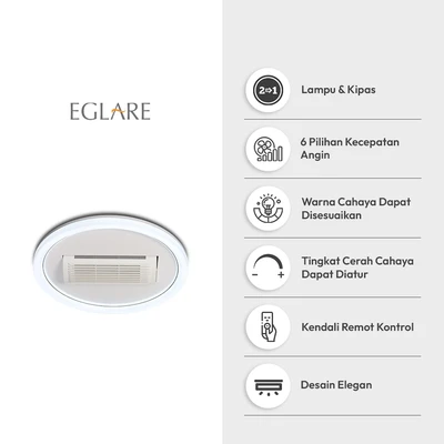 Gambar Eglare Vento Lampu Langit-Langit LED 3CCT Round - Putih
