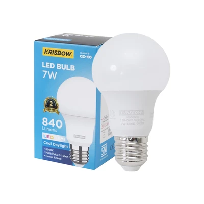 Gambar Krisbow Lumi Gen-2 Bohlam LED 7 Watt 840 Lumen Cool Daylight E27 - Putih