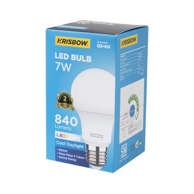 Gambar Krisbow Lumi Gen-2 Bohlam LED 7 Watt 840 Lumen Cool Daylight E27 - Putih