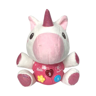 Gambar Little Giggles Boneka Plush Sound Light Soothe Unicorn - Pink