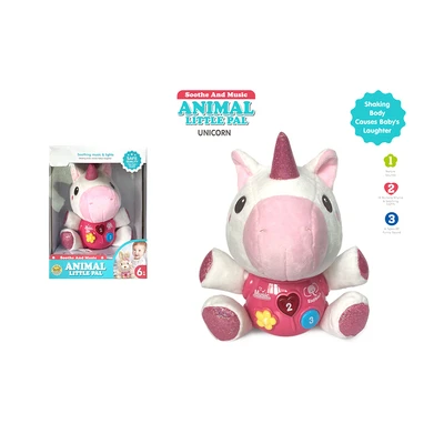 Gambar Little Giggles Boneka Plush Sound Light Soothe Unicorn - Pink