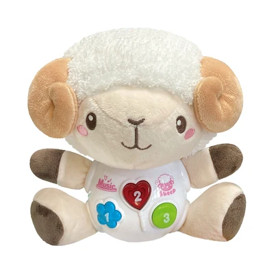 Gambar Little Giggles Boneka Fluffy Sound Light Soothe Sheep - Putih