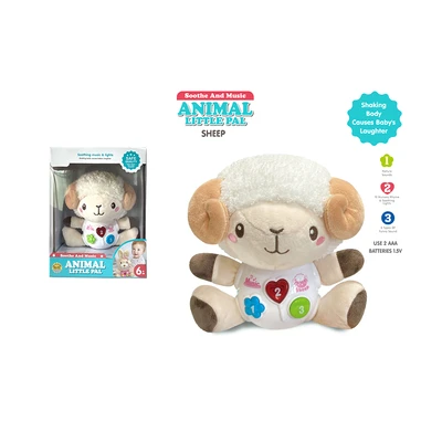 Gambar Little Giggles Boneka Fluffy Sound Light Soothe Sheep - Putih