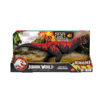 Gambar Jurassic World Figure Reimagined Roarin Real Feel Carnotaurus - Hitam/merah
