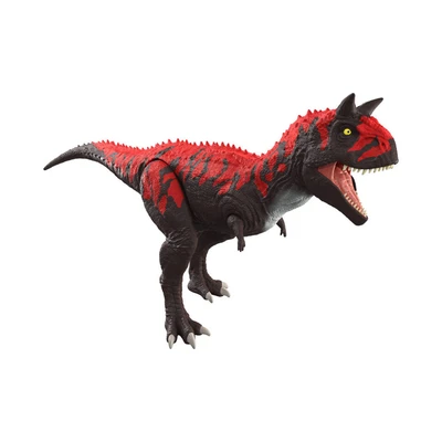Gambar Jurassic World Figure Reimagined Roarin Real Feel Carnotaurus - Hitam/merah