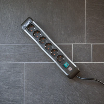 Gambar Brennenstuhl Premium Line Stop Kontak 6 Soket 3 Meter - Hitam/Silver