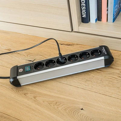 Gambar Brennenstuhl Premium Line Stop Kontak 6 Soket 3 Meter - Hitam/Silver