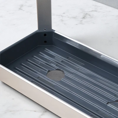 Gambar Stora Rak Bumbu Dapur Aluminium 2 Tingkat Rectangle - Abu-Abu