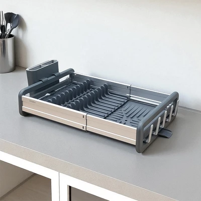 Gambar Stora Louise Rak Piring Extendable - Abu-Abu