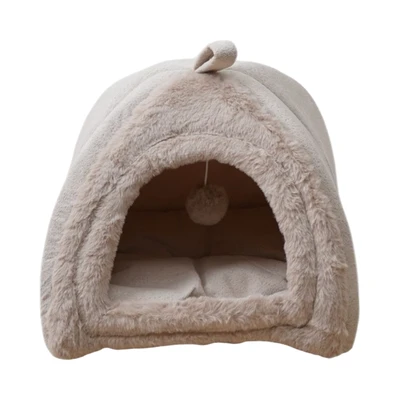 Gambar Cavea Tempat Tidur Hewan Cave Faux - Krem Beige