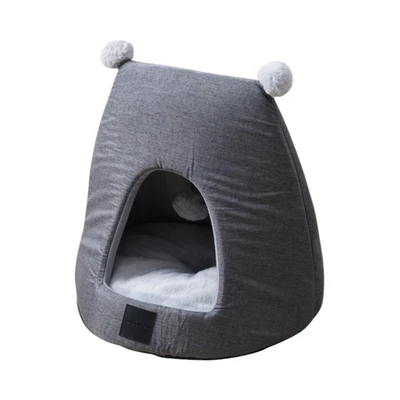 Gambar Cavea Tempat Tidur Hewan Cave Linen - Abu-Abu
