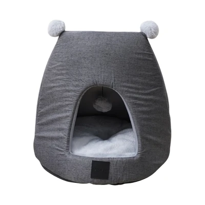 Gambar Cavea Tempat Tidur Hewan Cave Linen - Abu-Abu