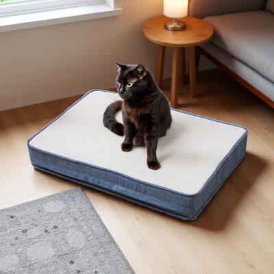 Gambar Cavea Ukuran M Tempat Tidur Hewan Flat Linen - Biru