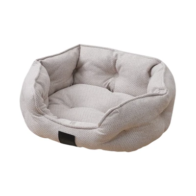 Gambar Cavea Ukuran S Tempat Tidur Hewan Round Linen - Krem Beige