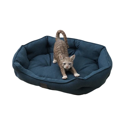 Gambar Cavea Ukuran L Tempat Tidur Hewan Round Linen - Biru Tua