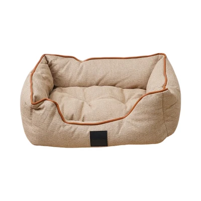 Gambar Cavea Ukuran S Tempat Tidur Hewan Square Linen - Krem Beige