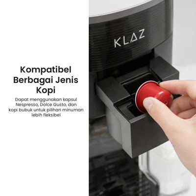 Gambar Klaz Coffee Maker Capsule Dengan Frother Touch - Hitam