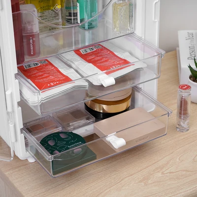 Gambar Stora Organizer Kosmetik Dengan 2 Laci 27x18x36 cm - Putih