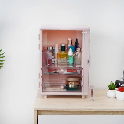 Gambar Stora Organizer Kosmetik Dengan 2 Laci 27x18x36 cm - Pink