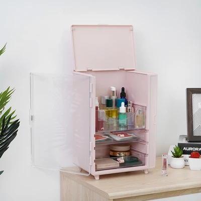 Gambar Stora Organizer Kosmetik Dengan 2 Laci 27x18x36 cm - Pink