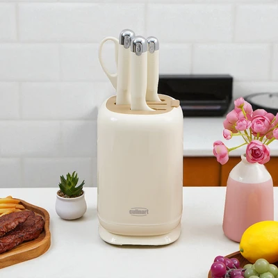 Gambar Culinart Pisau dan Gunting Dengan Blok Penyimpanan Putih Set 5 pcs