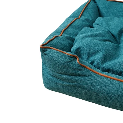 Gambar Cavea Ukuran L Tempat Tidur Hewan Square Linen - Hijau