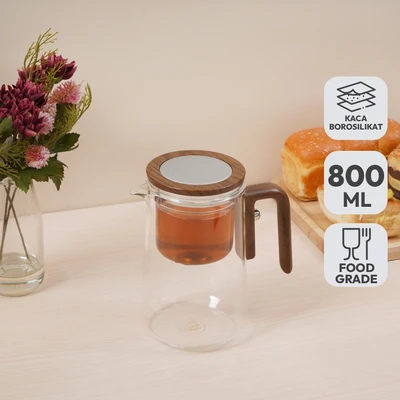 Gambar Culinart Diane Teko Teh Kaca Borosilikat 800 ml Transparan