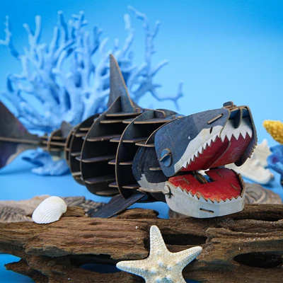 Gambar Mieredu Puzzle 3d Eco Great White Shark Set 113 Pcs - Mix