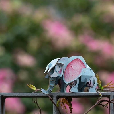 Gambar Mieredu Puzzle 3d Build & Sound Elephant Set 50 Pcs - Biru