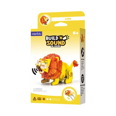 Gambar Mieredu Puzzle 3d Build & Sound Lion Set 46 Pcs - Oranye/kuning