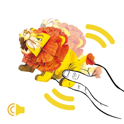 Gambar Mieredu Puzzle 3d Build & Sound Lion Set 46 Pcs - Oranye/kuning