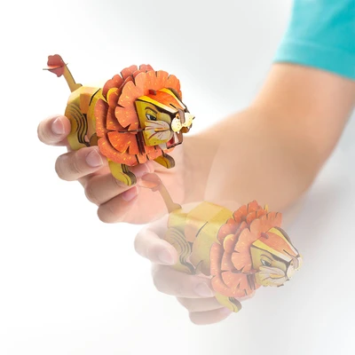 Gambar Mieredu Puzzle 3d Build & Sound Lion Set 46 Pcs - Oranye/kuning