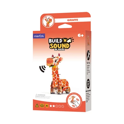 Gambar Mieredu Puzzle 3d Build & Sound Giraffe Set 42 Pcs - Oranye