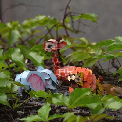 Gambar Mieredu Puzzle 3d Build & Sound Giraffe Set 42 Pcs - Oranye