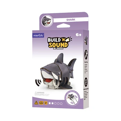 Gambar Mieredu Puzzle 3d Build & Sound Shark Set 27 Pcs - Abu-abu