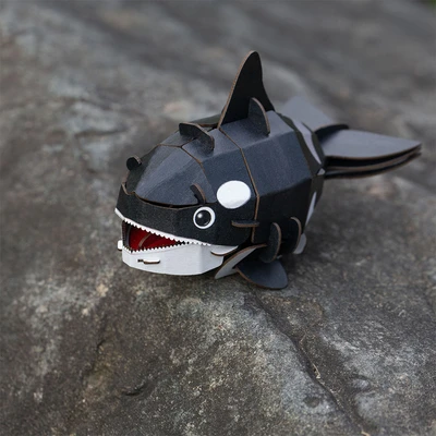 Gambar Mieredu Puzzle 3d Build & Sound Orca Set 29 Pcs - Hitam/putih