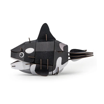 Gambar Mieredu Puzzle 3d Build & Sound Orca Set 29 Pcs - Hitam/putih