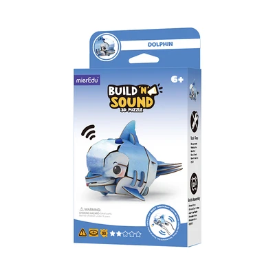 Gambar Mieredu Puzzle 3d Build & Sound Dolphin Set 33 Pcs - Biru