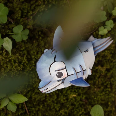 Gambar Mieredu Puzzle 3d Build & Sound Dolphin Set 33 Pcs - Biru