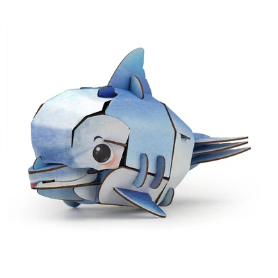 Gambar Mieredu Puzzle 3d Build & Sound Dolphin Set 33 Pcs - Biru