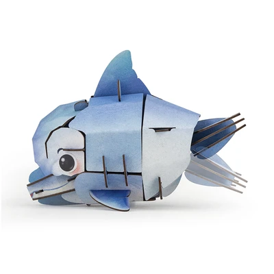 Gambar Mieredu Puzzle 3d Build & Sound Dolphin Set 33 Pcs - Biru