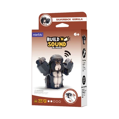 Gambar Mieredu Puzzle 3d Build & Sound Gorilla Set 57 Pcs - Hitam