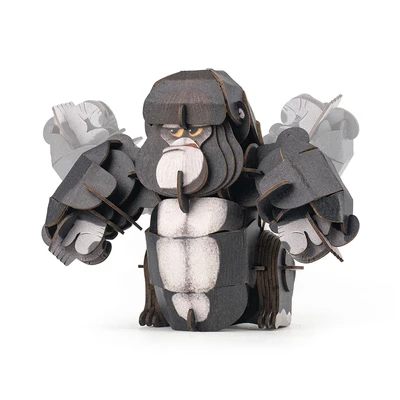 Gambar Mieredu Puzzle 3d Build & Sound Gorilla Set 57 Pcs - Hitam