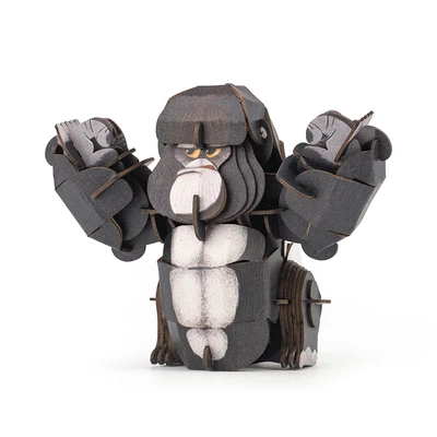 Gambar Mieredu Puzzle 3d Build & Sound Gorilla Set 57 Pcs - Hitam