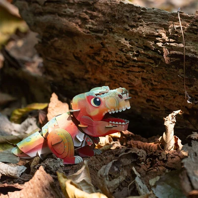 Gambar Mieredu Puzzle 3d Build & Sound Tyrannosaurus Set 53 Pcs - Oranye