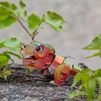 Gambar Mieredu Puzzle 3d Build & Sound Tyrannosaurus Set 53 Pcs - Oranye