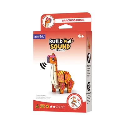 Gambar Mieredu Puzzle 3d Build & Sound Brachiosaurus Set 38 Pcs - Oranye