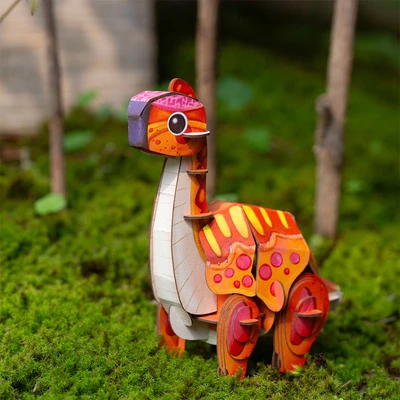 Gambar Mieredu Puzzle 3d Build & Sound Brachiosaurus Set 38 Pcs - Oranye