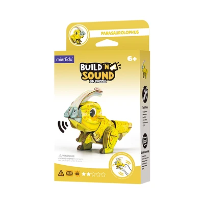 Gambar Mieredu Puzzle 3d Build & Sound Parasaurolophus Set 40 Pcs - Kuning