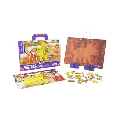 Gambar Mieredu Magnetic Pad Triceratops Set 54 Pcs - Cokelat